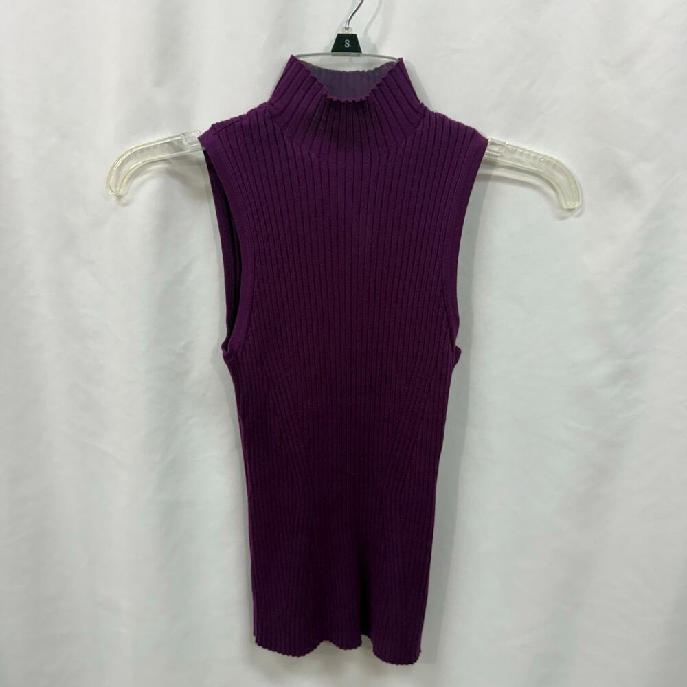 Madewell Ribbed Mockneck Sweater Tank Top Mulled Wine Small